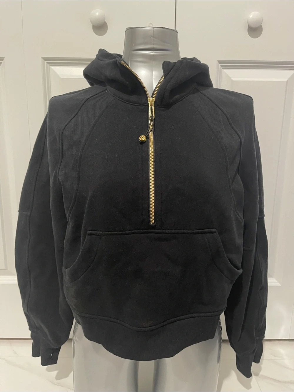 Lululemon scuba oversized half zip hoodie (black with gold zipper)